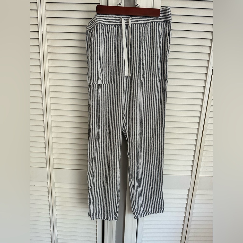 Nautica Navy and White Striped pants